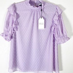 English Factory lavender blouse top conservative